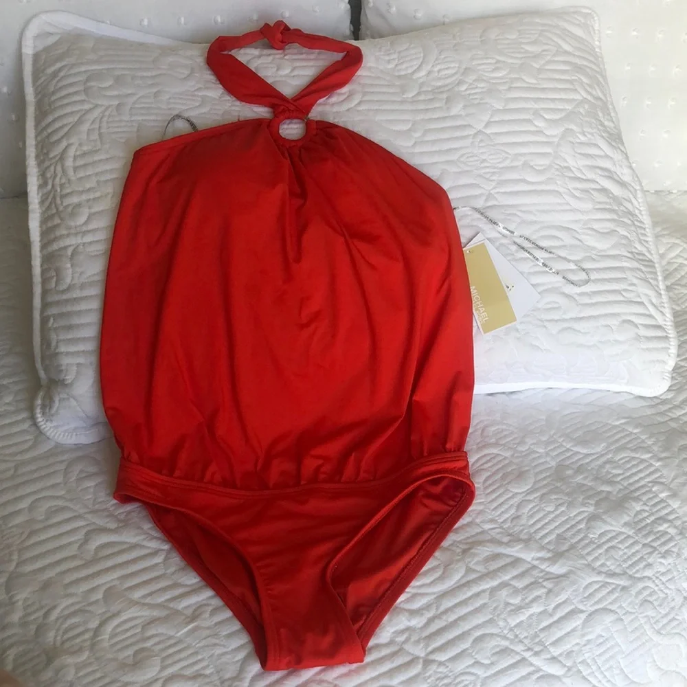 🔥❤️Michael Kors one piece bathing suit halter top